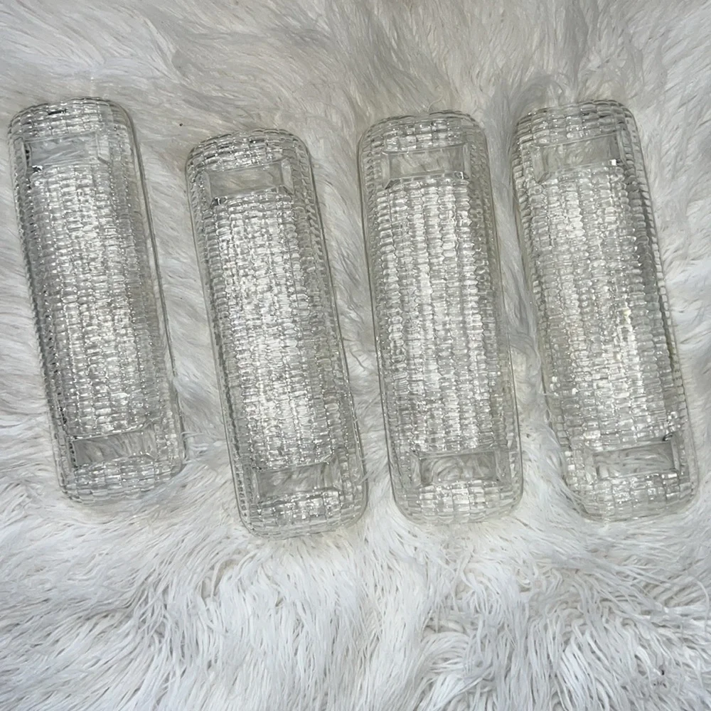 Set of 4 Corn on Cob Holders Clear Glass